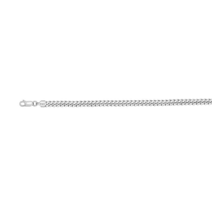 Silver 4.9mm Miami Cuban Chain-White | Lobster