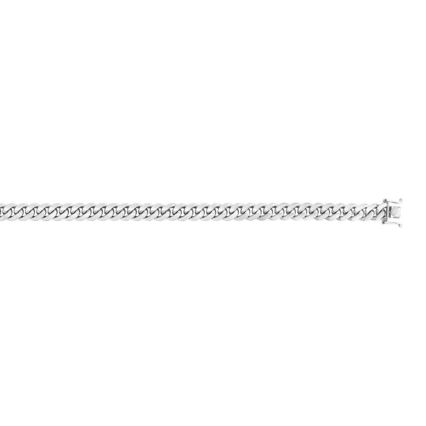 Silver 8.4mm Miami Cuban Chain -White | Box