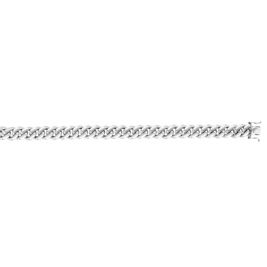 Silver 9.8mm Miami Cuban Chain -White | Box