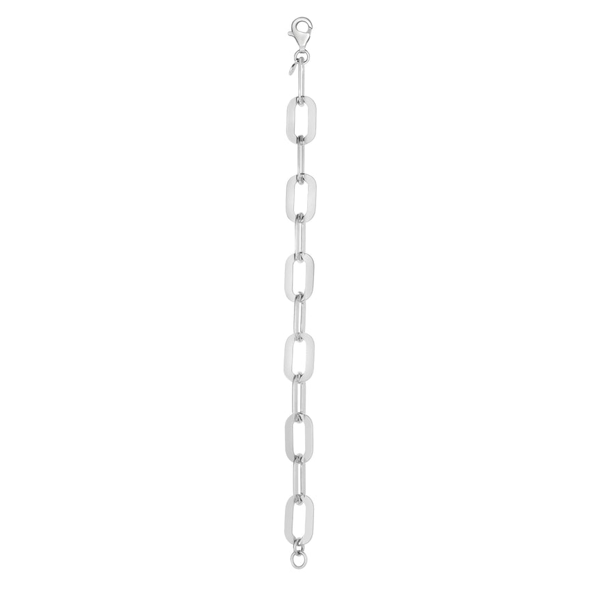 Sterling Silver Italian Link Paperclip Chain-White | Pear Shaped Lobster