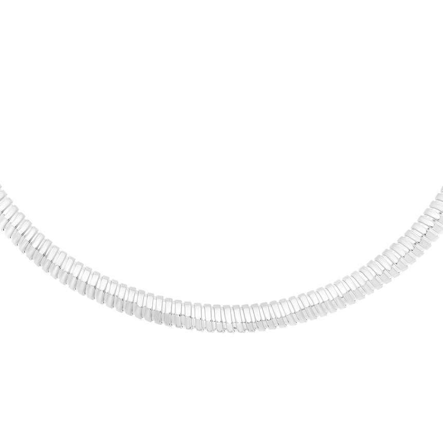 Silver Tubogas Fancy Necklace-White | Box