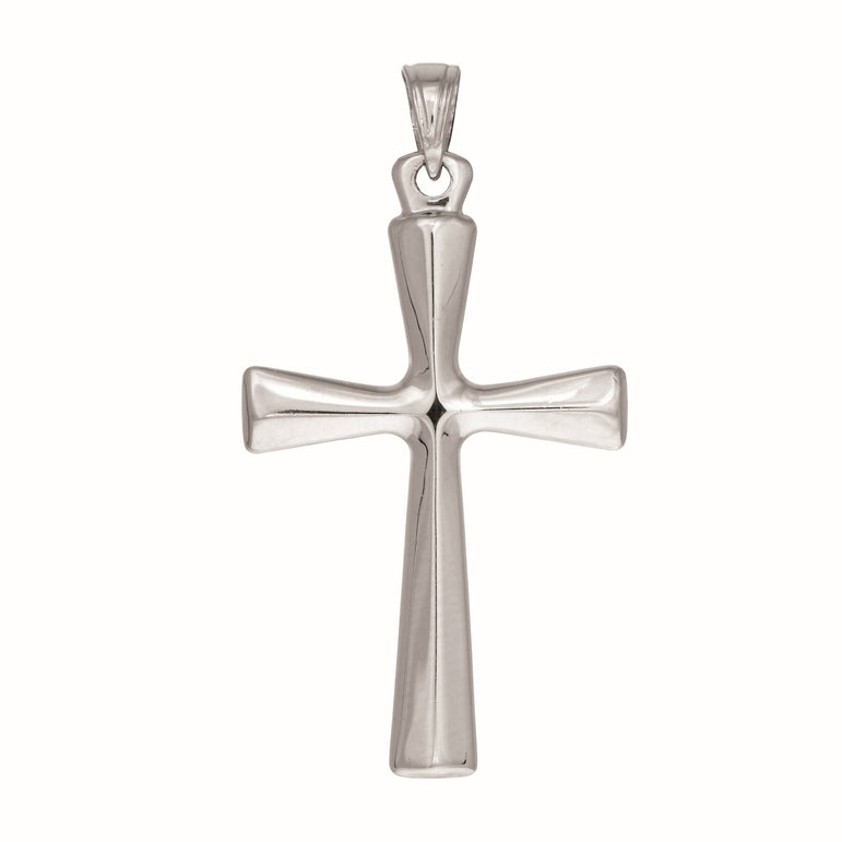 Silver Roman Cross-White
