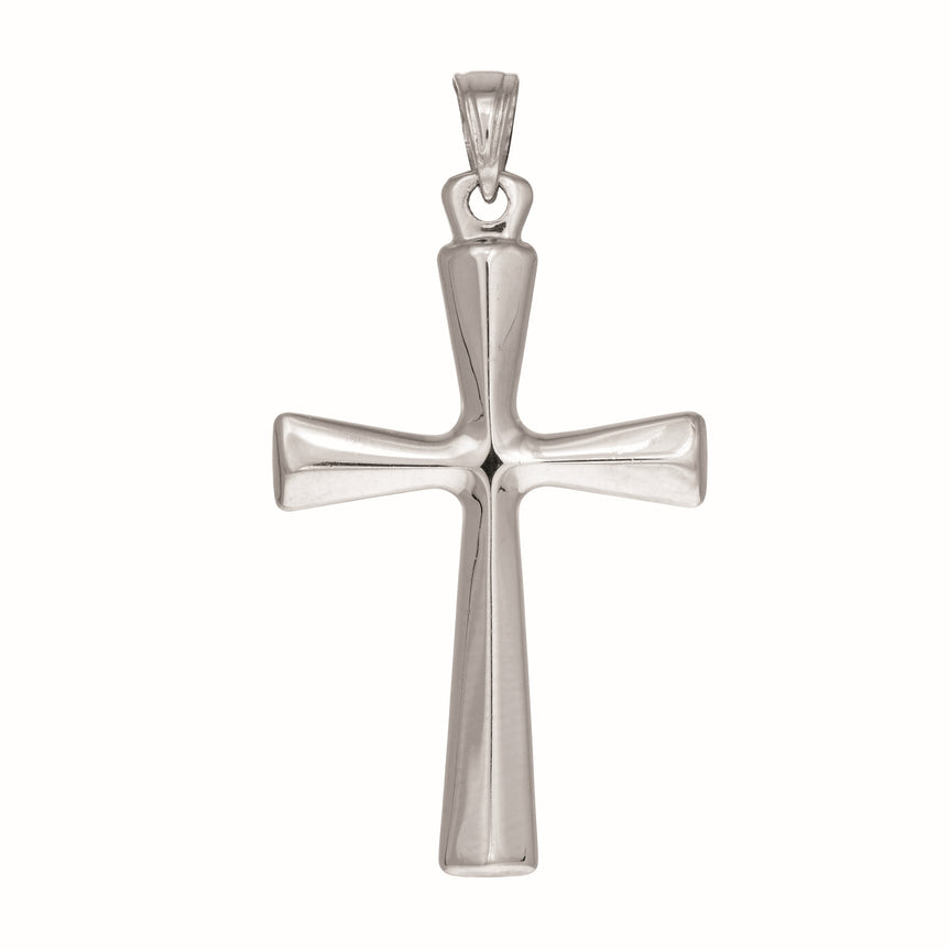 Silver Roman Cross-White