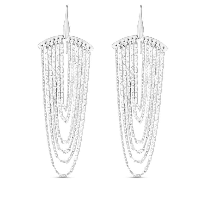 Sterling Silver Chandelier Earrings-White | Euro Wire