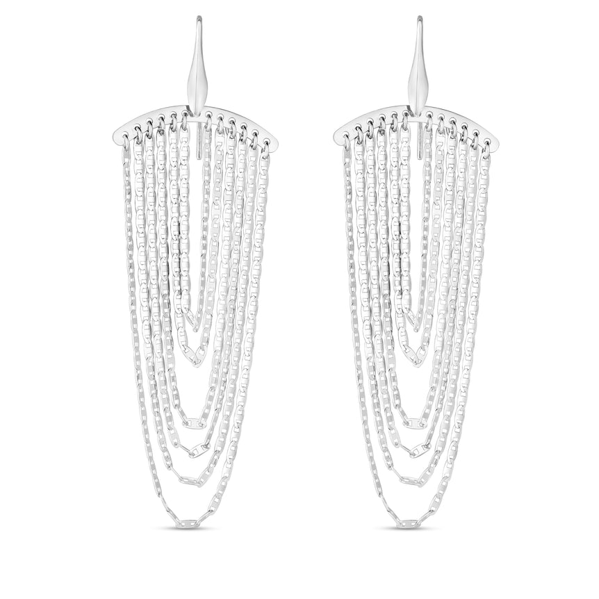 Sterling Silver Chandelier Earrings-White | Euro Wire
