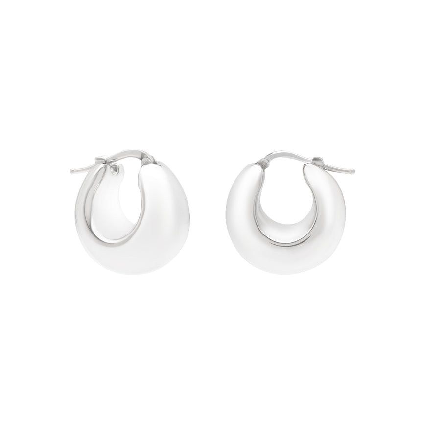 Silver Large Graduated Hoops-White | Hinged