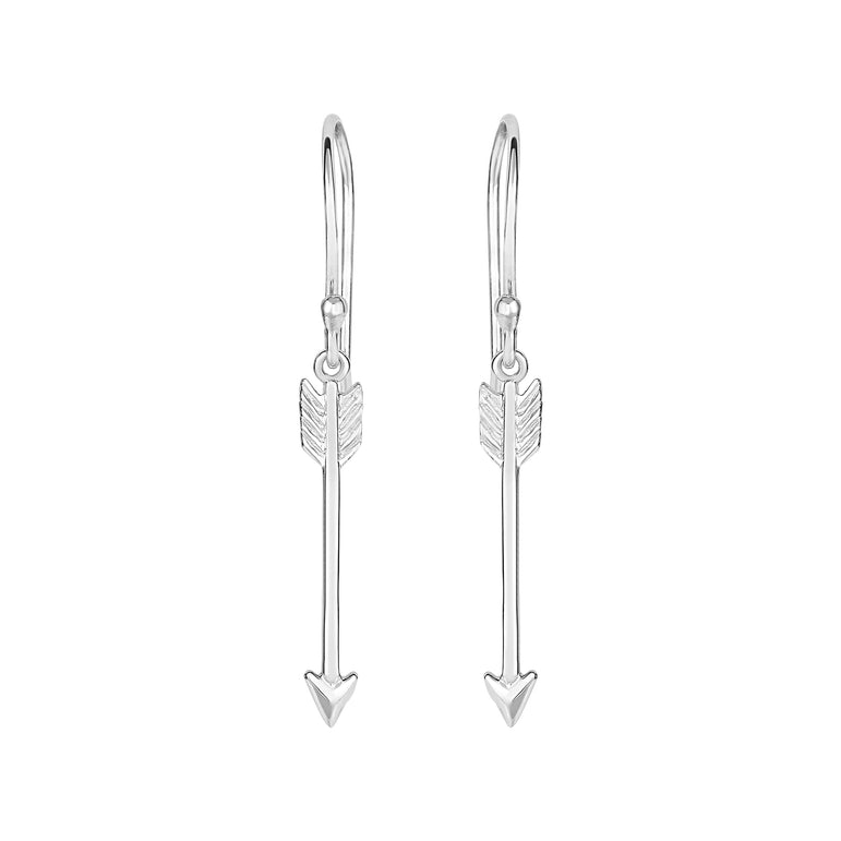 Silver Arrow Earring-White | Euro Wire