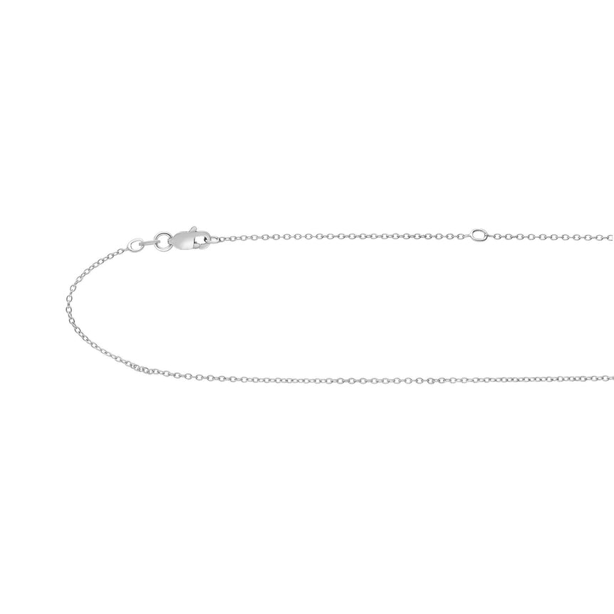 Silver 1.1mm Extendable Cable Chain -White | Lobster