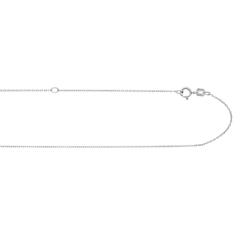 Silver .85mm Extendable Cable Chain -White | Spring Ring