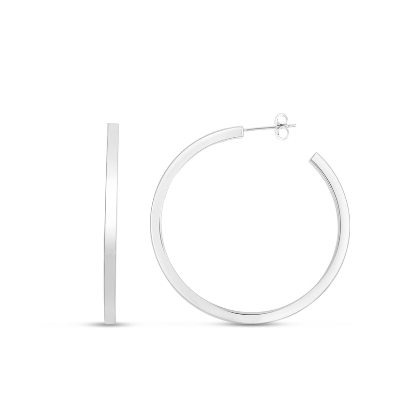 Silver 65mm Square Tube C Hoops-White | Push Back
