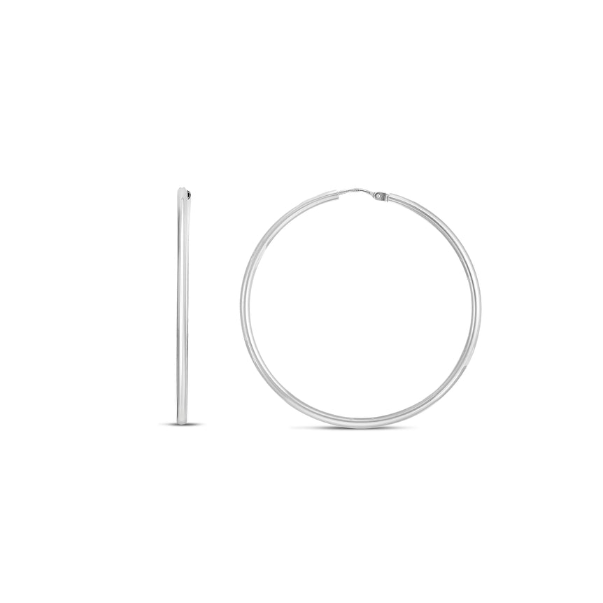 Silver 40mm Endless Hoops-White | Endless
