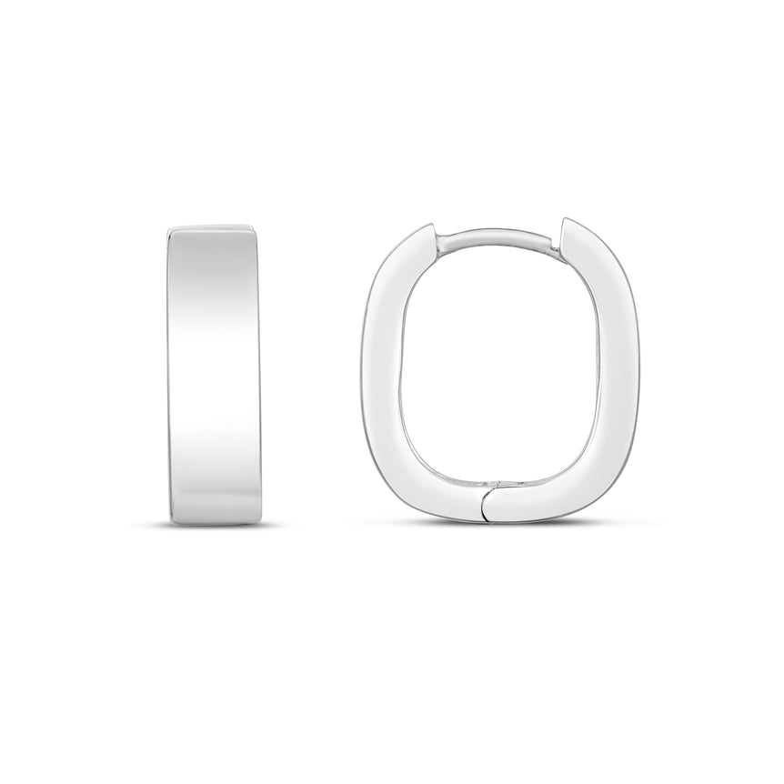 Silver Round Snap Hoops-White | Snap