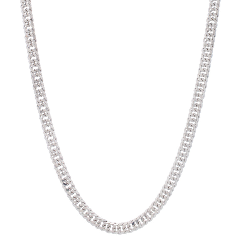 Silver 6.7mm Miami Cuban Chain-White | Lobster