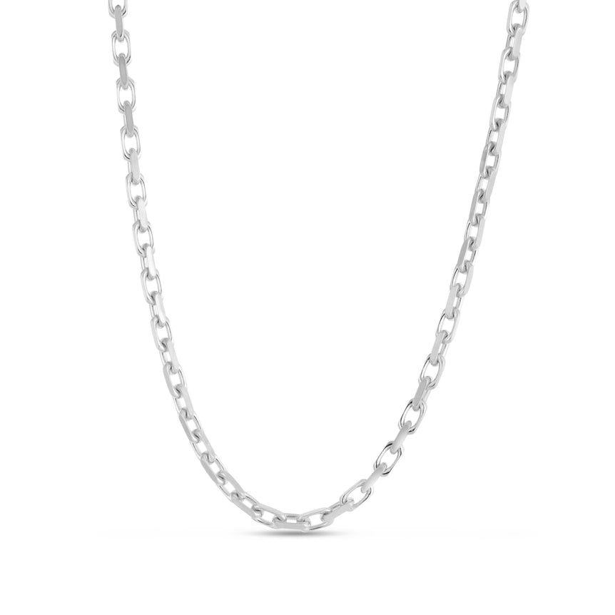 Silver 2.8mm French Cable Chain-White | Lobster