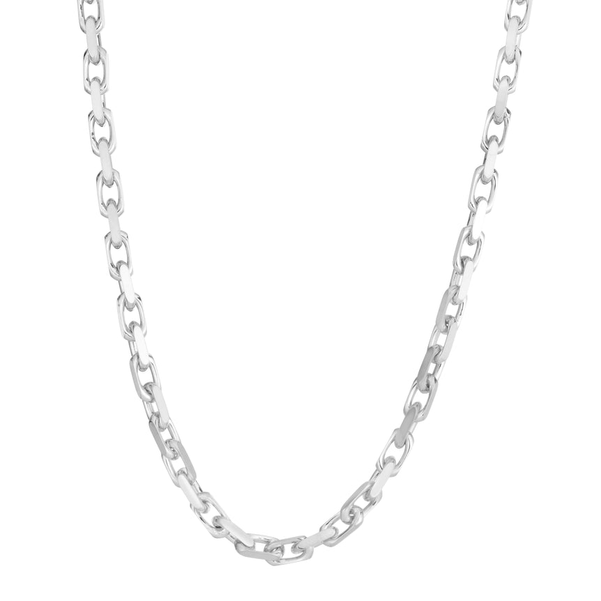 Silver 5mm French Cable Chain-White | Lobster
