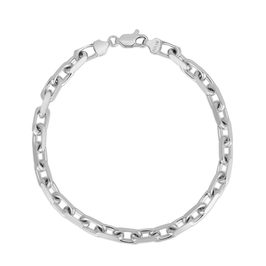 Silver 5.6mm French Cable Chain-White | Lobster