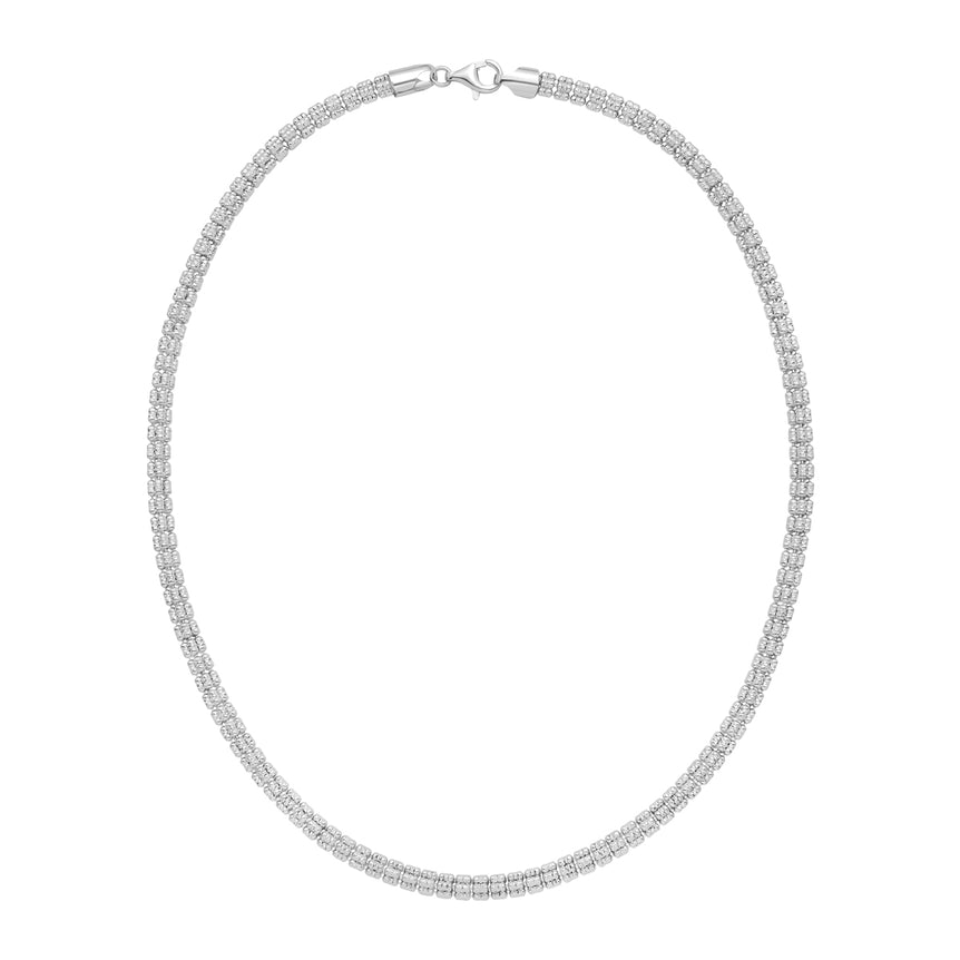 Silver 5mm Ice Chain-White | Lobster