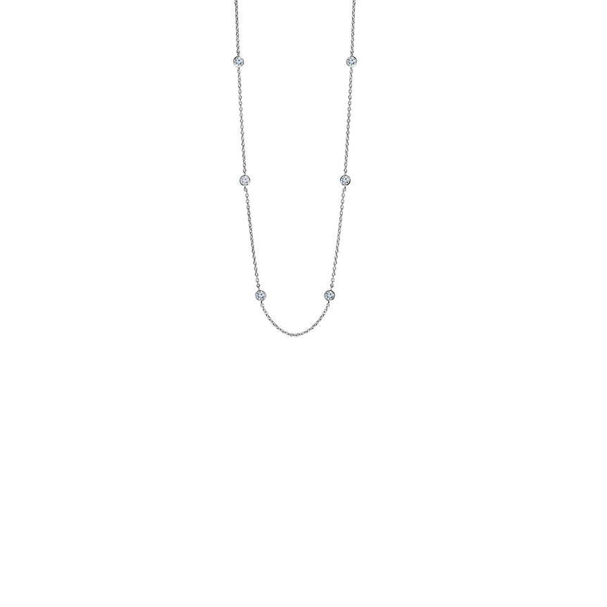 Silver CZ Station Anklet-White | Lobster
