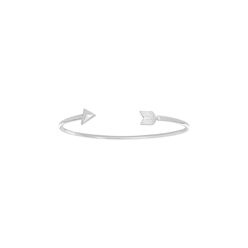 Silver Arrow Cuff Bracelet-White