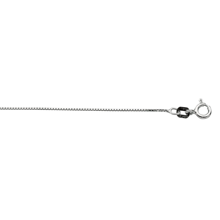 Silver .6mm Classic Box Chain Chain -White | Spring Ring