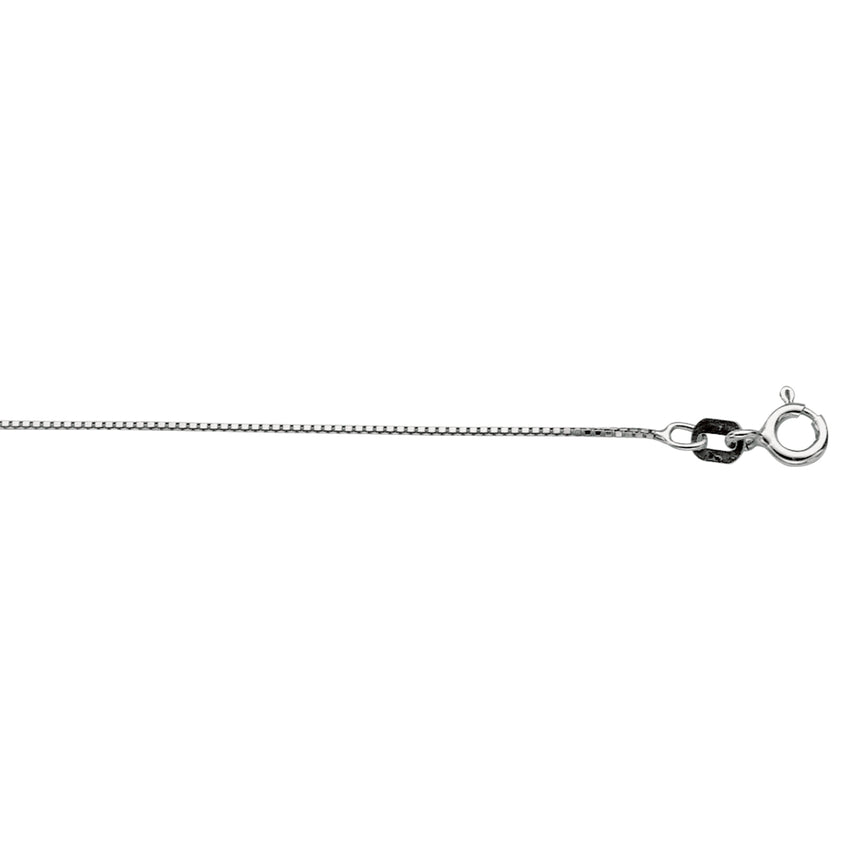 Silver .6mm Classic Box Chain Chain -White | Spring Ring
