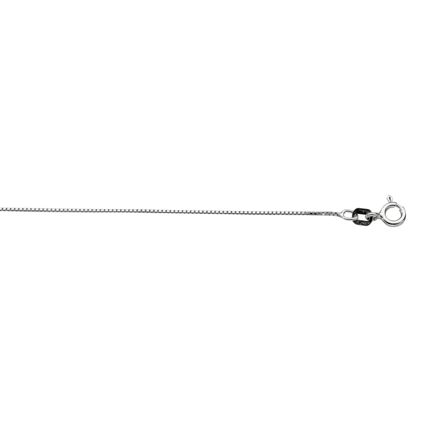 Silver .7mm Classic Box Chain -White | Spring Ring