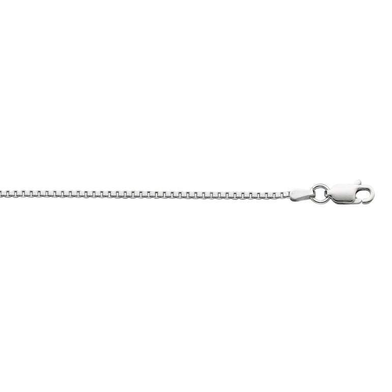 Silver 1.5mm Classic Box Chain -White | Lobster
