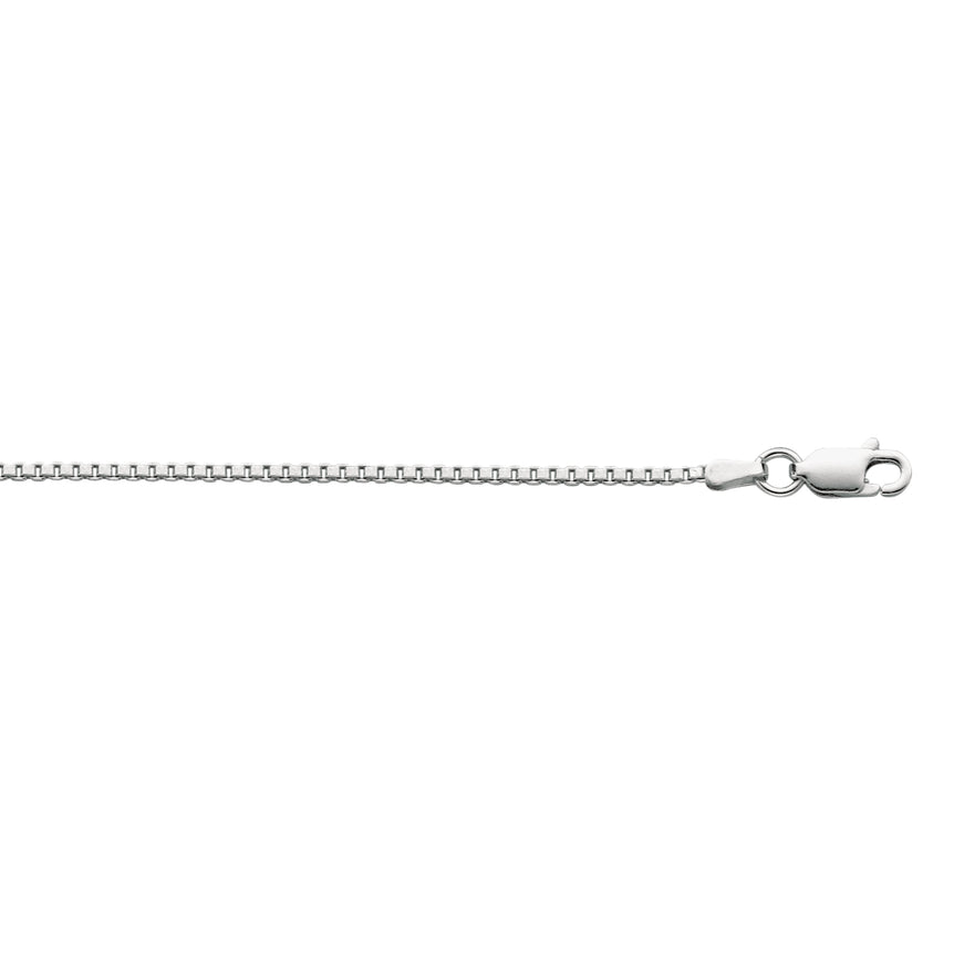 Silver 1.5mm Classic Box Chain -White | Lobster
