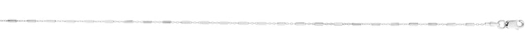 Silver 1.37mm Saturn Chain Anklet-White | Pear Shaped Lobster