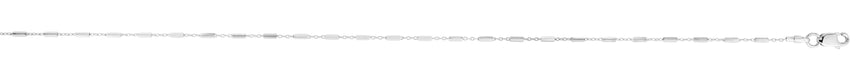 Silver 1.37mm Saturn Chain Anklet-White | Pear Shaped Lobster