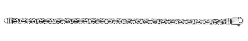 Silver 5mm Men's Gunmetal Byzantine Necklace-Black/Gunmetal | Lobster