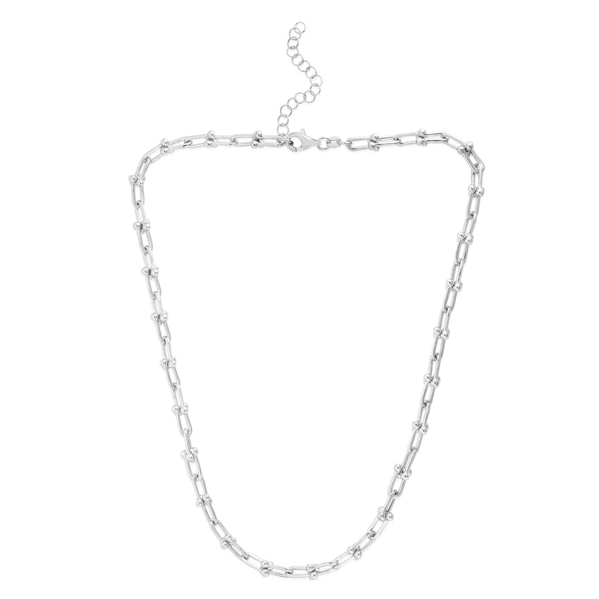 Silver 6mm Jax Link Chain-White | Pear Shaped Lobster
