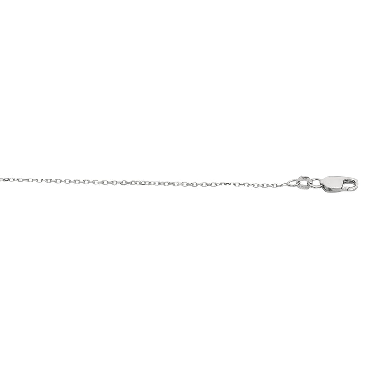 Silver 1.1mm Diamond Cut Cable Chain -White | Lobster