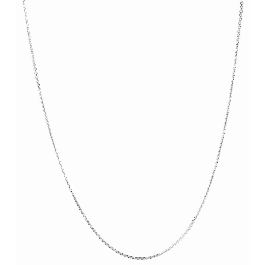 Silver 1.4mm Diamond Cut Cable Chain -White | Lobster