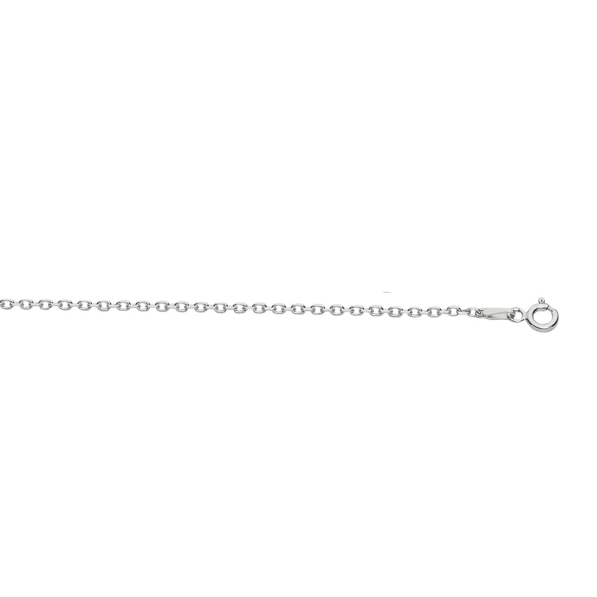 Silver 1.5mm Diamond Cut Cable Chain -White | Lobster
