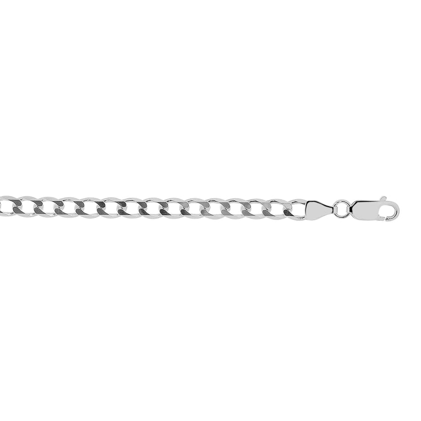 Silver 4.7mm Comfort Curb Chain -White | Lobster