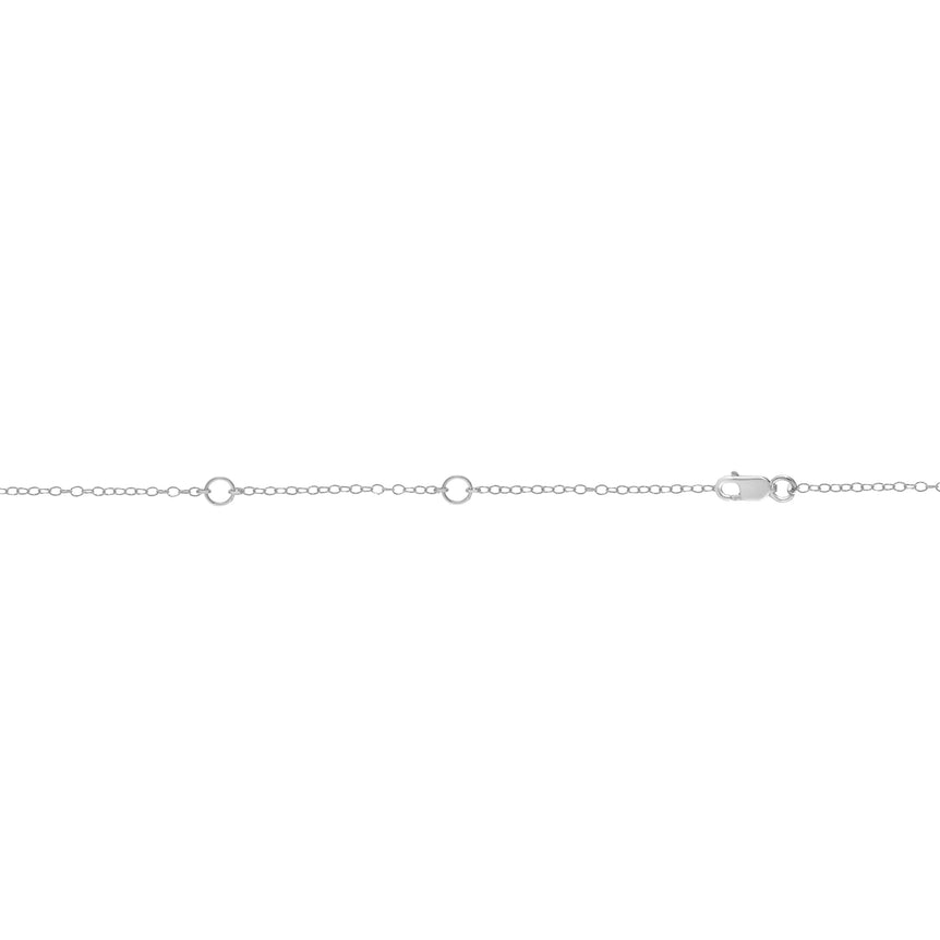 Silver .8mm Double Extendable Cable Chain-White | Pear Shaped Lobster