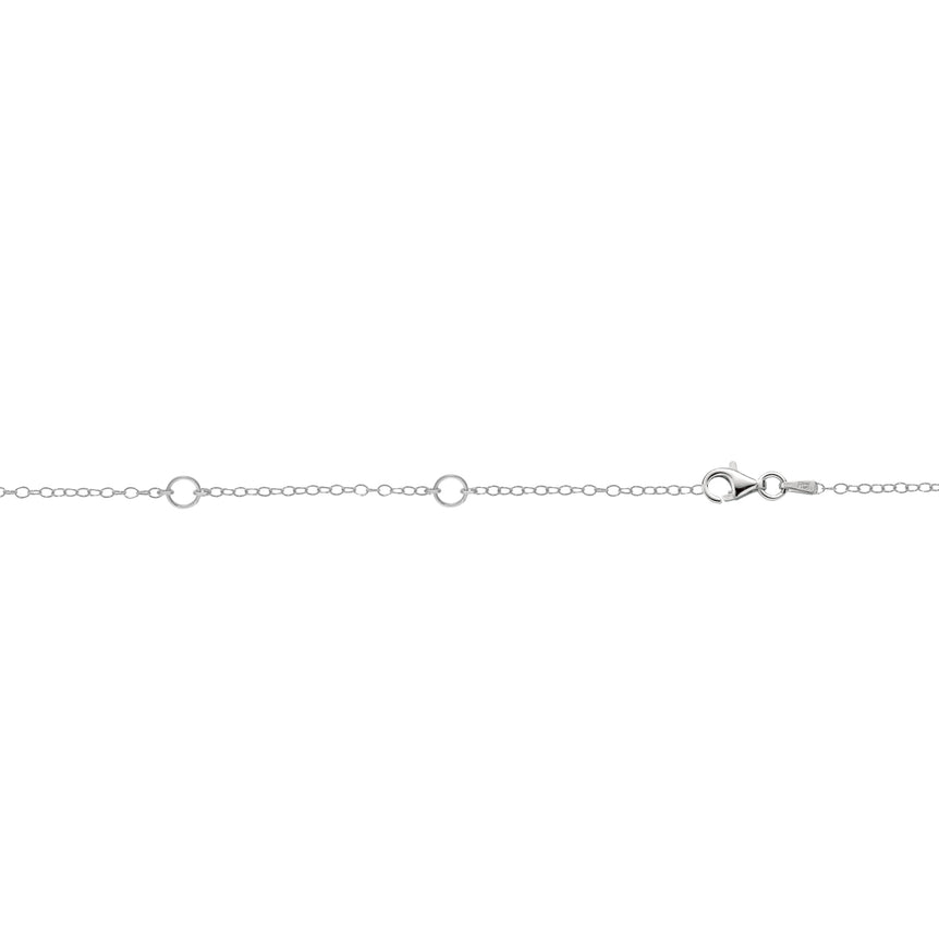 Silver 1.4mm Double Extendable Cable Chain-White | Lobster