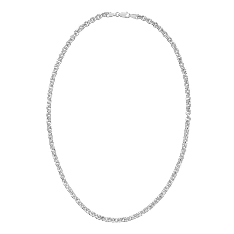 Silver 4.7mm Rolo Chain-White | Lobster