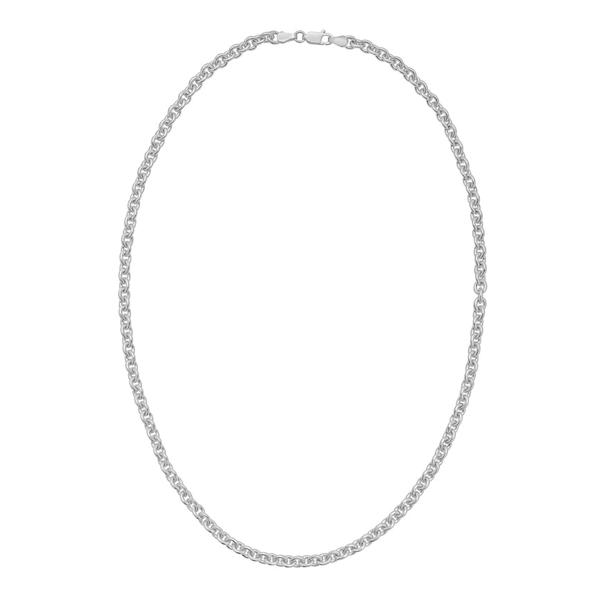 Silver 4.7mm Rolo Chain-White | Lobster