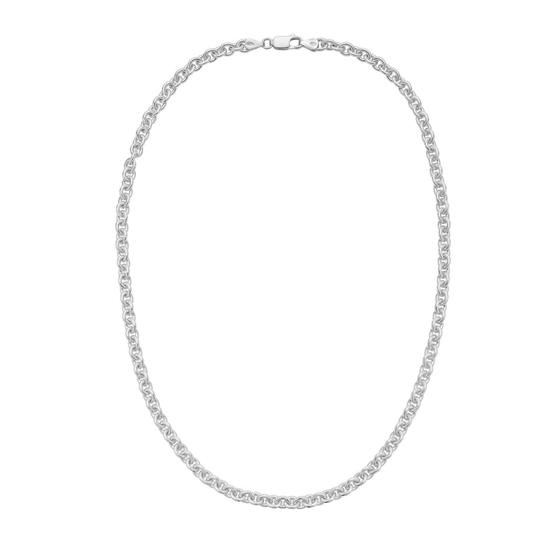 Silver 5.7mm Rolo Chain-White | Lobster