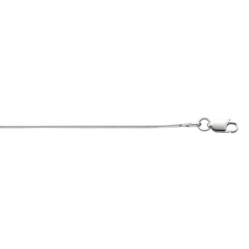 Silver .9mm Octogonal Snake Chain -White | Lobster