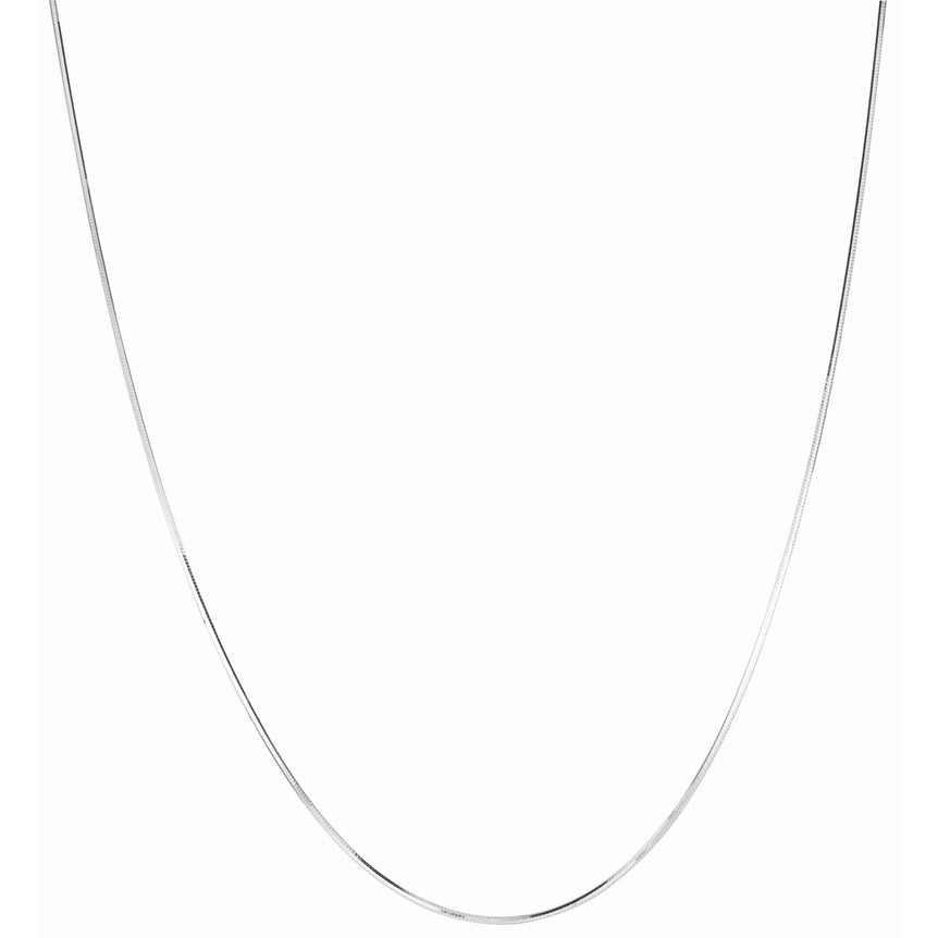 Silver 1.1mm Octogonal Snake Chain -White | Lobster