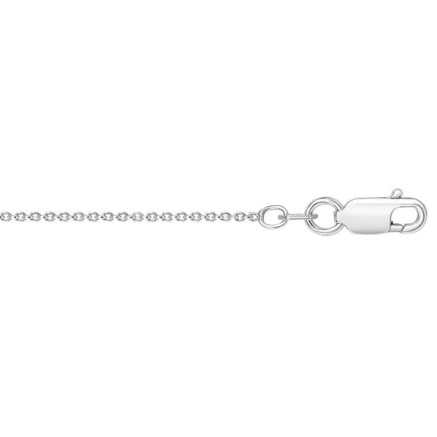 Silver Round Cable Chain -White | Lobster