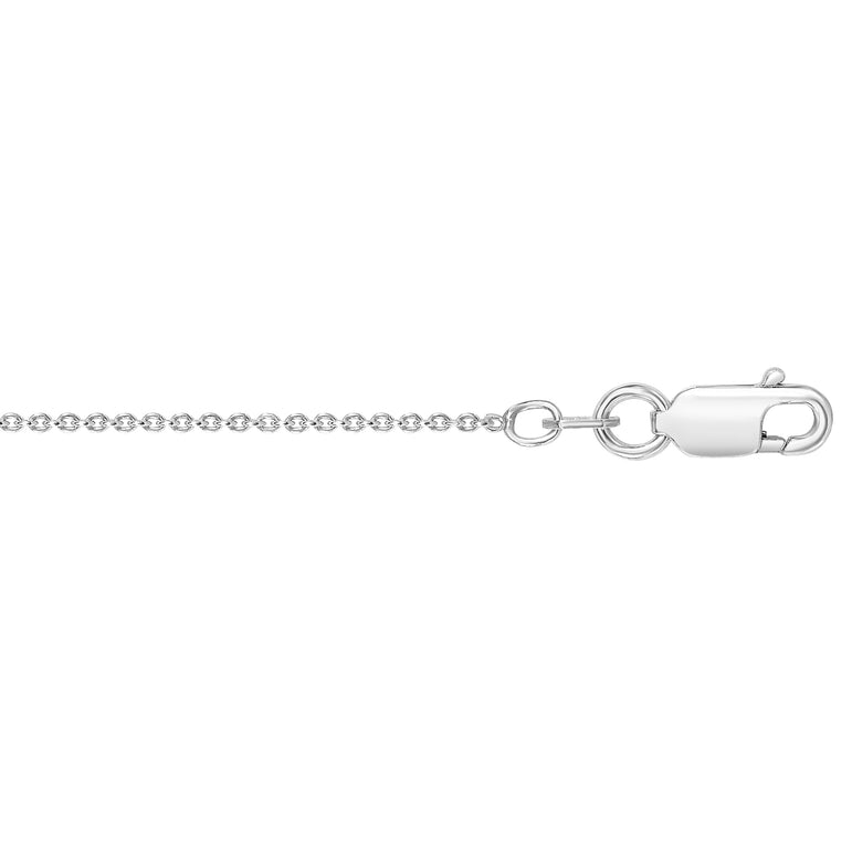 Silver 2.1mm Round Cable Chain -White | Lobster