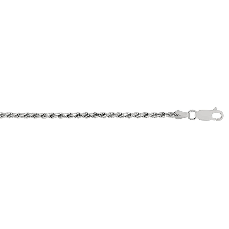 Silver 1.25mm Rope Chain -White | Lobster