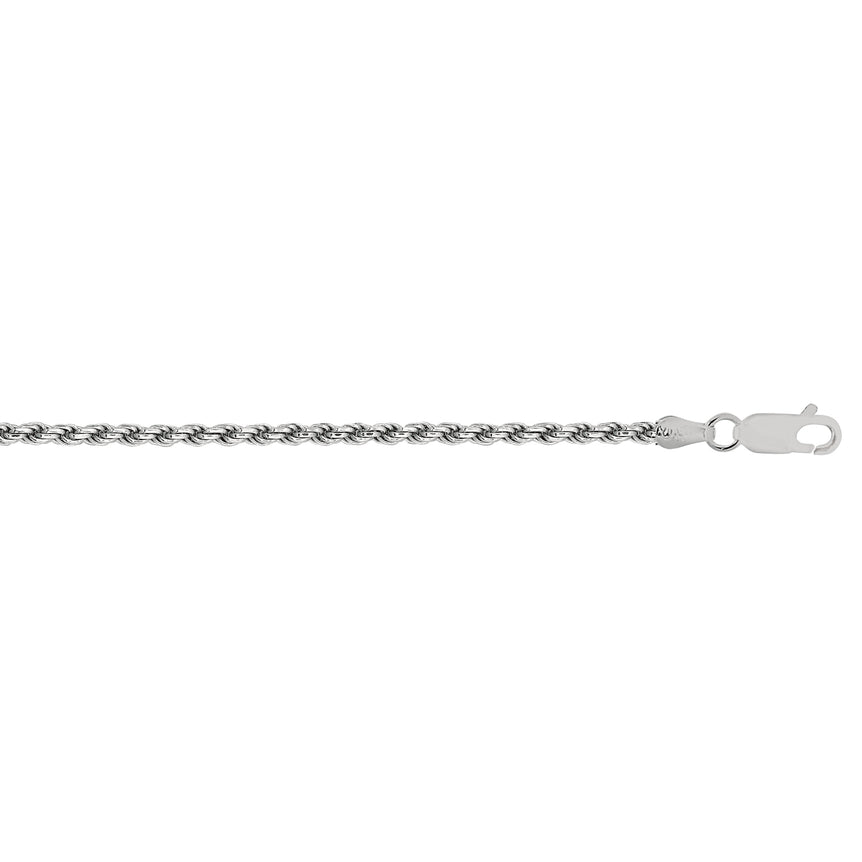 Silver 1.25mm Rope Chain -White | Lobster