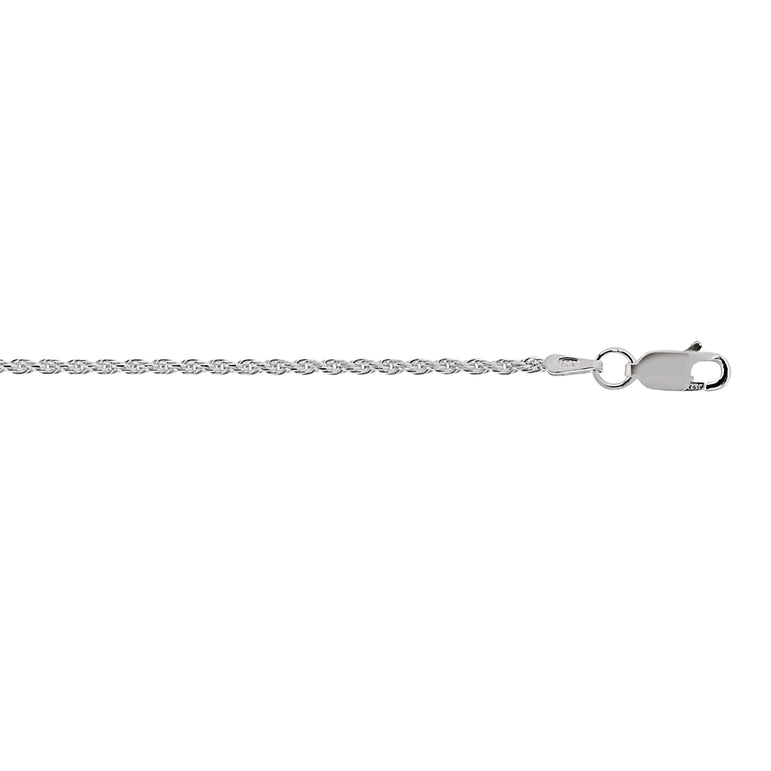 Silver 1.4mm Rope Chain -White | Lobster
