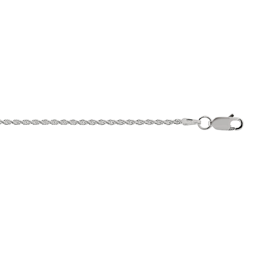 Silver 1.4mm Rope Chain -White | Lobster