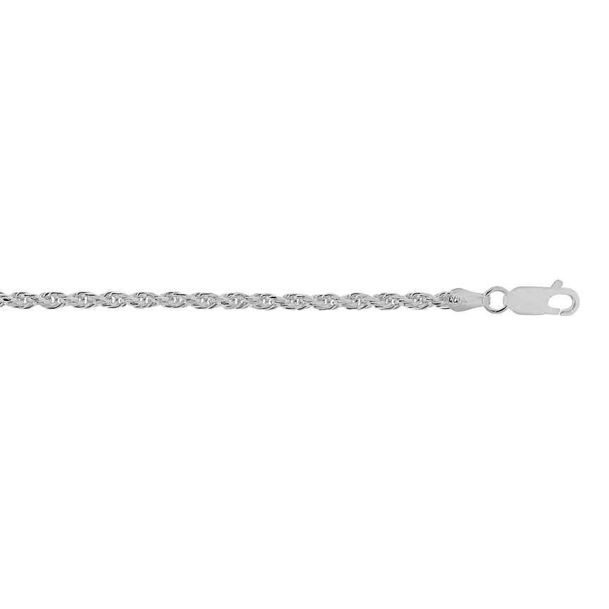 Silver 2.9mm Rope Chain -White | Lobster